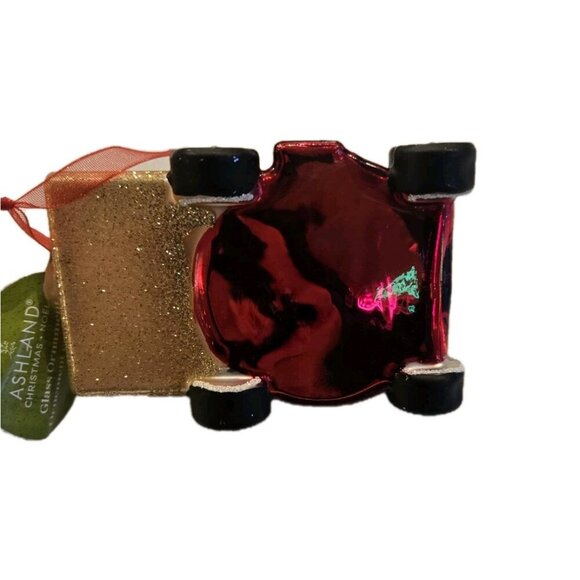 New Brown Lawn Mower Dad GLASS Food CHRISTMAS Tree Holiday ORNAMENT - Picture 2 of 3